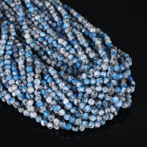 Miniatura 16 de 180 piezas 2mm Cuentas de piedras preciosas de turquesa africana natural facetada redonda suelta para hacer joyas