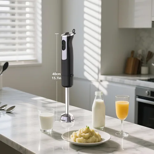 Miniatura 3 de Batidora de inmersión, mezclador eléctrico con cable, motor de 1000 W, 12 velocidades ajustables, viene con una taza medidora, adecuada