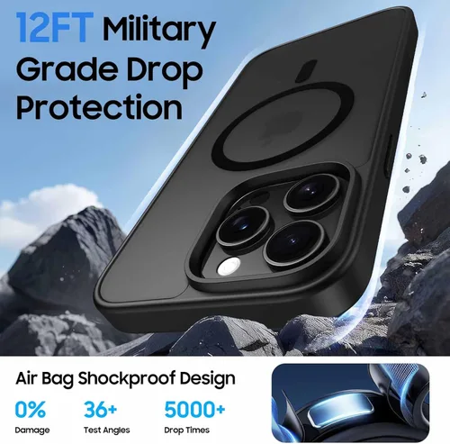 Miniatura 7 de Funda magnética para iPhone 12 Pro Max, cartera magnética desmontable con soporte para tarjetas, [compatible con MagSafe] grado militar, a prueba
