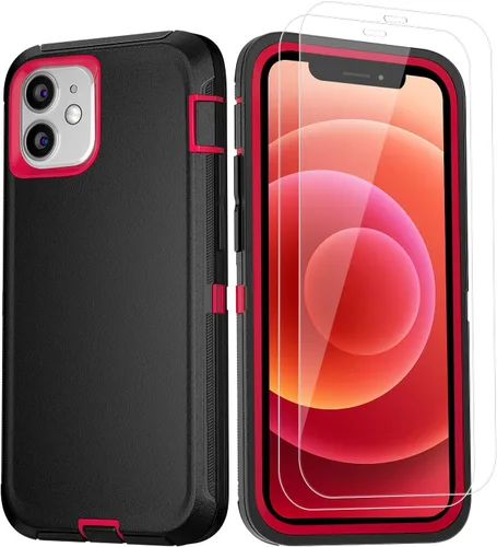 Miniatura 19 de Funda para iPhone 12 Mini con funda de clip para cinturón y 2 protectores de pantalla, funda de protección completa resistente de grado militar a