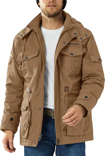 Miniatura 2 de MAGCOMSEN Men's Winter Coat Military Jacket Fleece Lined Parka Cotton Cargo Jacket