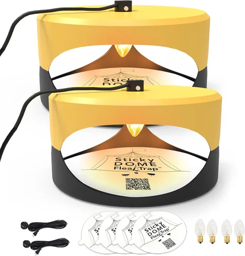 Miniatura 10 de Aspectek Trampa para pulgas de cúpula pegajosa, trampa adhesiva sin olor con 2 discos pegajosos, eficaz para matar chinches y tratamiento