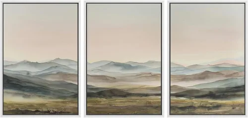 Miniatura 334 de SIGNWIN Lienzo enmarcado para pared, arte con pinceladas de flujo neutro en tonos beige abstractos, ilustraciones, arte moderno, decorativo