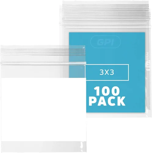 Miniatura 20 de GPI - Mini bolsas con cremallera de 1 x 1 pulgada, paquete de 1000 bolsas de plástico transparente con cierre con cremallera con bloque blanco
