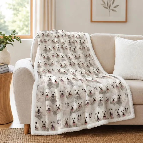 Miniatura 45 de BlessLiving Golden Retriever - Manta con patrones densos de perros, manta de forro polar Sherpa para sofá cama, manta suave y acogedora