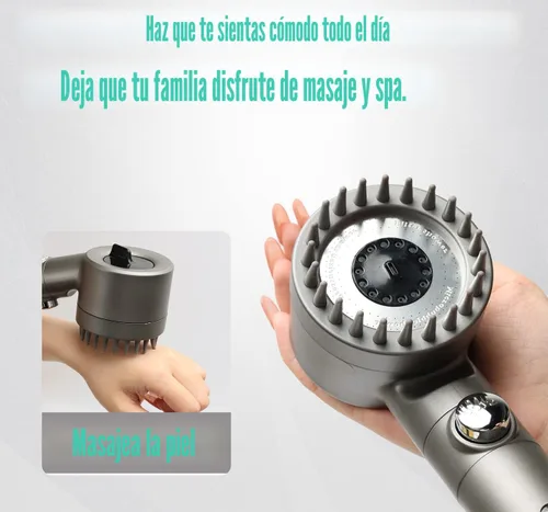 Miniatura 6 de Cabezal de ducha con mano, cabezales de ducha de alta presión, alto flujo incluso con baja presión de agua, cabezal de ducha de mano, cabezal de Gris