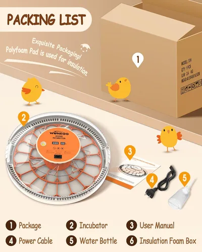 Miniatura 8 de Incubadora para incubar huevos, incubadora de 30 huevos con giro automático de huevos, control de temperatura y pantalla de humedad, vela LED