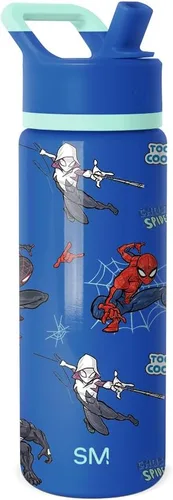 Miniatura 14 de Simple Modern - Botella de agua para niños Summit con tapa con pajilla Taza de acero inoxidable aislada de 14 onzas de Marvel Spider Man