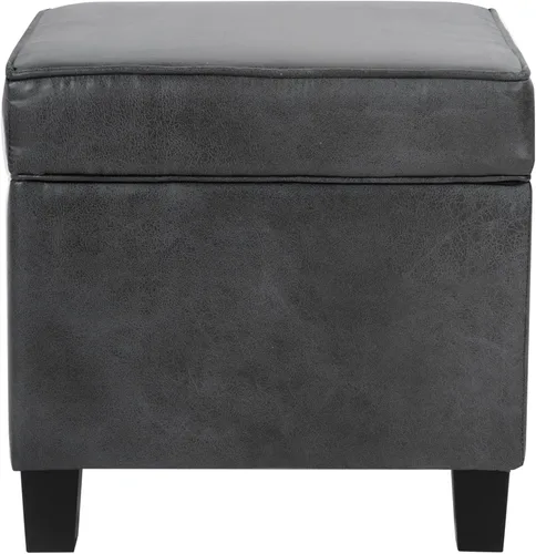 Miniatura 28 de HomePop Otomana Clásica Cuadrada de Almacenamiento con Tapa Desmontable Otomana con Almacenamiento para Sala de Estar y Dormitorio, Patrón de Negro