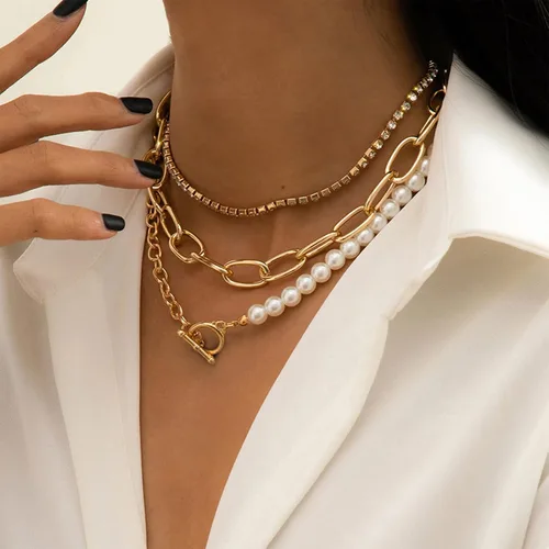 Miniatura 2 de Long tiantian Collares en capas para mujer, joyería occidental para mujer, collar de moneda apilable, collar de país, moderno, bohemio, verano