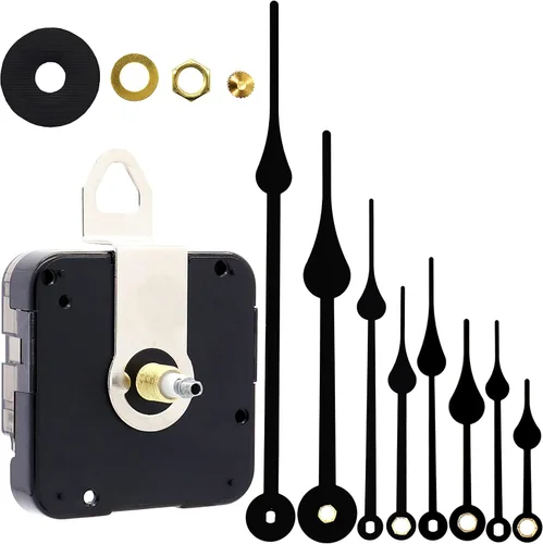 Miniatura 11 de Repuesto de reloj de cuarzo de pared para manualidades, incluye las agujas, 12888, con pilas, piezas de repuesto Negro
