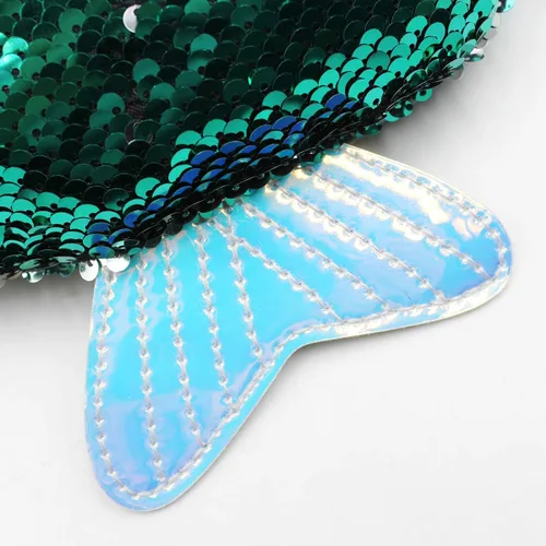 Miniatura 7 de JUMISEE Riñonera de lentejuelas brillantes para niños y niñas, bolsa de cintura holográfica con purpurina y cola de sirena, bolso cruzado, Verde
