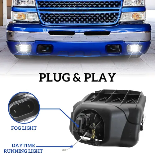 Miniatura 5 de Luz antiniebla LED con DRL para Chevy Silverado 02-06, luces de circulación diurna, montaje de lámpara antiniebla para Chevy Silverado 1500 2500HD