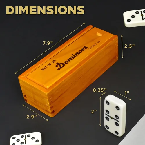 Miniatura 3 de Queensell Juego de dominó para adultos – Dominó – Juegos de mesa clásicos, juegos familiares de dominó dobles 6 para niños y adultos – Juego