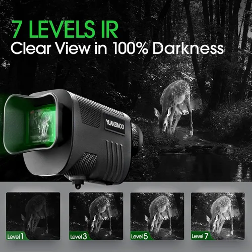 Miniatura 5 de Telescopio monocular digital infrarrojo monocular mejorado de visión nocturna para 100% oscuridad con zoom 8X 2000mAh batería recargable trípode 32