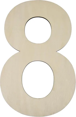 Miniatura 9 de HILAZA Número 1 Grande de Madera de 17 Pulgadas, Tablero de Señal de Número de Madera en Blanco Sin Terminar de 1/4 Pulgada de Grosor