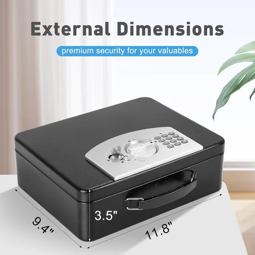 Miniatura 2 de KYODOLED Caja de seguridad con cerradura de teclado digital, caja de seguridad con código para artículos personales, caja de seguridad de metal