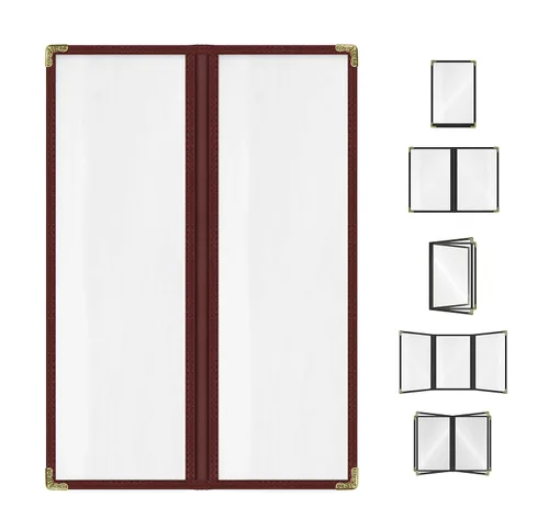 Miniatura 60 de Goodsmart - Fundas para menú de restaurante, paquete de 25 unidades, color negro, 2 vistas, soportes para menú de carga superior, cubiertas