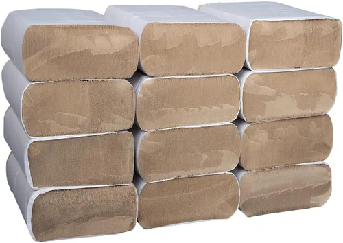 Miniatura 3 de Karat Toallas de papel multipliegues, absorbentes y resistentes, 334 hojas x 12 paquetes, fibras recicladas