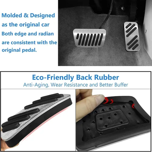 Miniatura 6 de TTCR-II Compatible con cubiertas de pedal Hyundai Elantra 2017-2025 Ioniq y Kona 2019-2025, pastillas de pedal de gas de freno compatibles