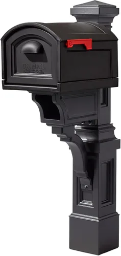 Miniatura 11 de Step2 Atherton Buzón y poste extra grande, resistente a la intemperie, buzones grandes para exteriores, hechos de plástico duradero, fácil