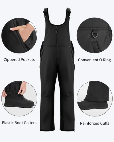 Miniatura 4 de Sportneer Pantalones de nieve para mujer, pantalones de esquí con aislamiento esencial para mujer, overol para esquí y snowboard