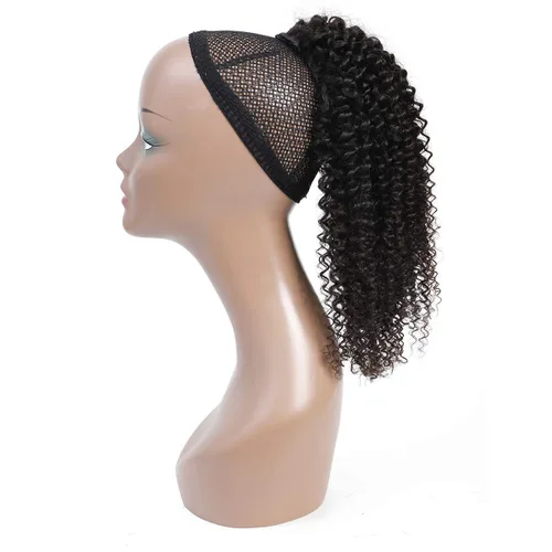 Miniatura 3 de Extensiones de cabello rizado para cola de caballo, cabello rizado para cola de caballo, extensión de cabello humano virgen brasileño