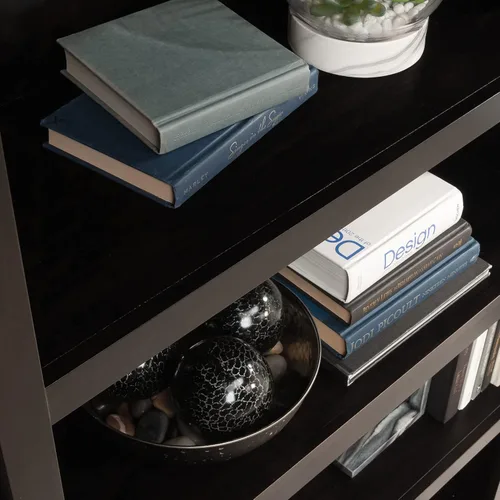 Miniatura 4 de Sauder Estantería de libros de madera de 5 niveles Librería multipropósito para oficina en casa, sala de estar, en acabado Negro Estate Estate Negro