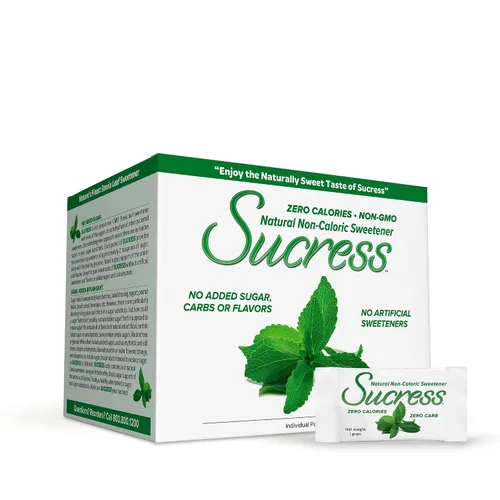 ANDREW LESSMAN Sucress - Edulcorante de stevia 100 paquetes – Edulcorante natural de hojas de stevia sin calorías, cero calorías, sin OMG, sin