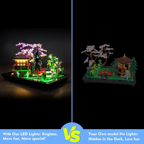 Miniatura 5 de LocoLee Kit de luces de control remoto compatible con Lego Tranquil Garden 10315 Zen Garden (solo luces, sin modelos) Juego de iluminación RC