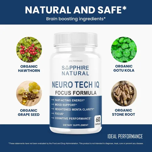 Miniatura 5 de (3 unidades) Neuro Tech IQ Suplemento cerebral Neurotech Iq Focus Formula Pills (180 cápsulas)
