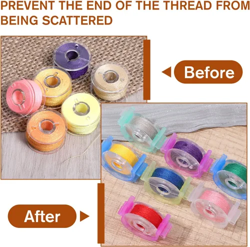 Miniatura 4 de Clips para bobinas de coser, 50 unidades, soporte de bobina transparente, clip de plástico para herramientas de costura, accesorios de abrazaderas