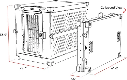 Miniatura 8 de K9 Kennel Boss - Jaula para perros resistente totalmente plegable con recubrimiento en polvo de aluminio - Grande (Negro)