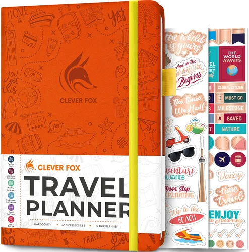 Miniatura 27 de Clever Fox Bolsillo para diario de viaje, organizador de itinerarios de vacaciones y viajes por carretera, diario de memoria de viaje, cuaderno