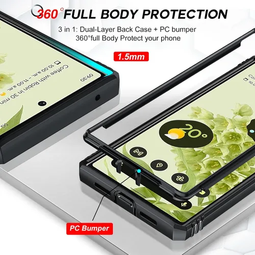 Miniatura 5 de LeYi Funda para Google Pixel 6: Funda para teléfono para Pixel 6 con cubierta deslizante para cámara + [2 paquetes] Protector de pantalla de vidrio