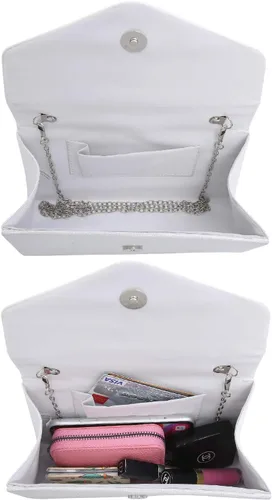 Miniatura 39 de Dasein Bolso de noche para mujer, embragues de fiesta, bolsos de boda, cóctel, baile de graduación, bolsos con purpurina esmerilada
