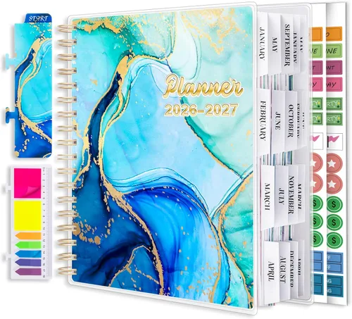 Miniatura 11 de Agenda 2026-2027, agenda académica grande de 18 meses diaria semanal y mensual, agenda anual de enero de 2026 a junio de 2027, 7.9" x 9.8", pestañas