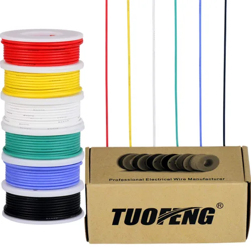 Miniatura 19 de TUOFENG Cable eléctrico de silicona de 22 AWG de 30 pies [15 pies negro y 15 pies rojo] 2 conductores de alambre paralelo cables de cobre estañado