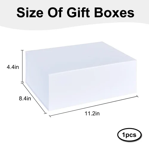 Miniatura 2 de BEISHIDA Caja de regalo blanca de 11 x 9 x 4.4 pulgadas, cajas de regalo con tapas de cierre magnético para embalaje de regalo, Día del Padre, Día