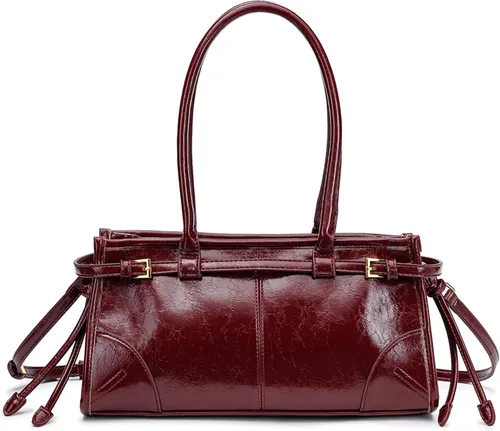 Miniatura 9 de NEWBELLA Bolso de mano de piel sintética para mujer, bolso de hombro convertible con asa superior para trabajo de noche