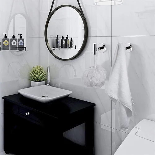 Miniatura 5 de Nolimas Gancho para toallas, cromo pulido SUS304, acero inoxidable, ropa de baño, armario, esponjas, gancho para bata, montaje en pared, redondo, 2