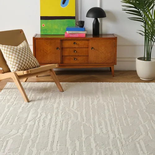 Miniatura 11 de Revival Rugs Ebb - Alfombra de Área lavable de 5 pies 3 x 8 pies para sala de estar o dormitorio, 100% reciclada, certificado Oeko-TEX, pelo Beige