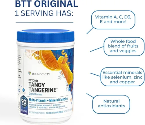 Miniatura 4 de Youngevity Beyond Tangy Tangerine - Fórmula original Complejo multivitamínico y mineral Hecho con alimentos naturales y enteros 5,745 ORAC
