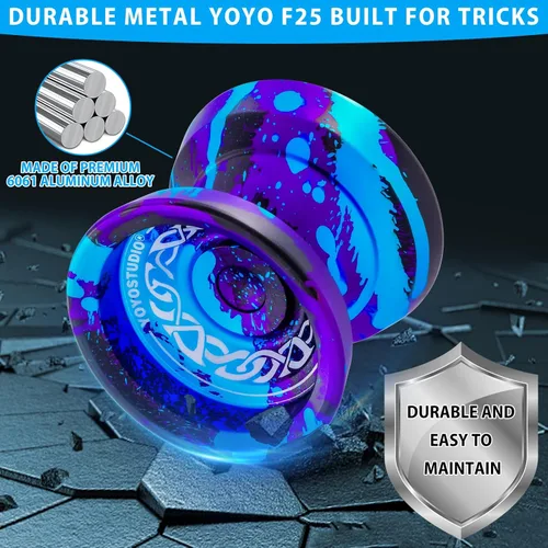 Miniatura 4 de YOYOSTUDIO Yoyo giratorio de dedo F25 para niños de 8 a 12 años y adultos, Yoyo profesional de doble propósito para todos los jugadores, yoyos