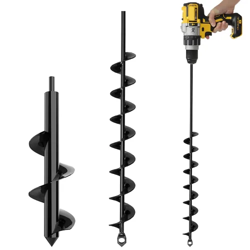 K-Brands Paquete de brocas para plantar – Juego de brocas de 2 x 32 pulgadas y 3 x 12 pulgadas – Taladro de agujero en espiral de jardín y maceta de