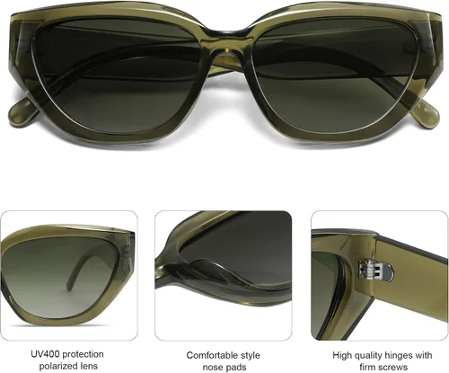 Miniatura 44 de SOJOS Gafas de sol polarizadas de ojo de gato lindo de moda para mujer Cateye SJ2237