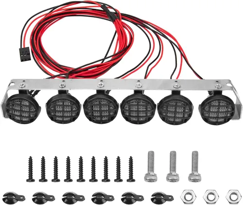 Miniatura 7 de Kit de barra de luz para techo de coche RC 1/10 compatible con Traxxas TRX-4 Axial SCX10 90046 RC4WD D90 CC01 RedCat Gen8 1/10 1/12 RC Crawler Truck