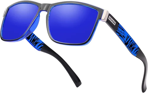 Miniatura 21 de Gafas de sol deportivas polarizadas para hombre Ciclismo Correr Pesca Golf Moda Gafas de sol Mujeres HD6009 C11 Azul Naranja Montura Azul Espejo