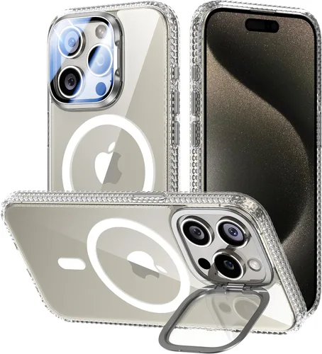 Miniatura 26 de VOFATA - Funda magnética para iPhone 17 Pro Max, cubierta para cámara con soporte, protección completa para la cámara, compatible con MagSafe