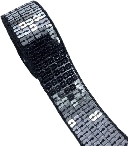 Lauthen.S Ribete de lentejuelas Paillette de 20 yardas, 4 filas de 1 pulgada, cinta de lentejuelas para costura para manualidades, ropa, vestido,